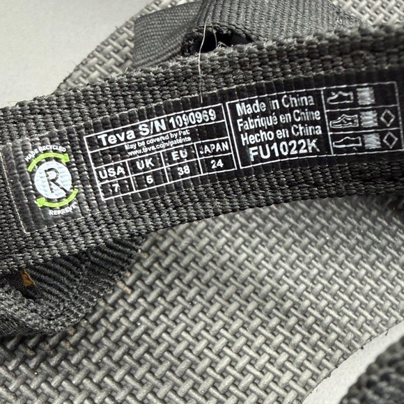 Teva Original Universal Sandals Black Women's Size 7 Adjustable Straps - Picture 7 of 7